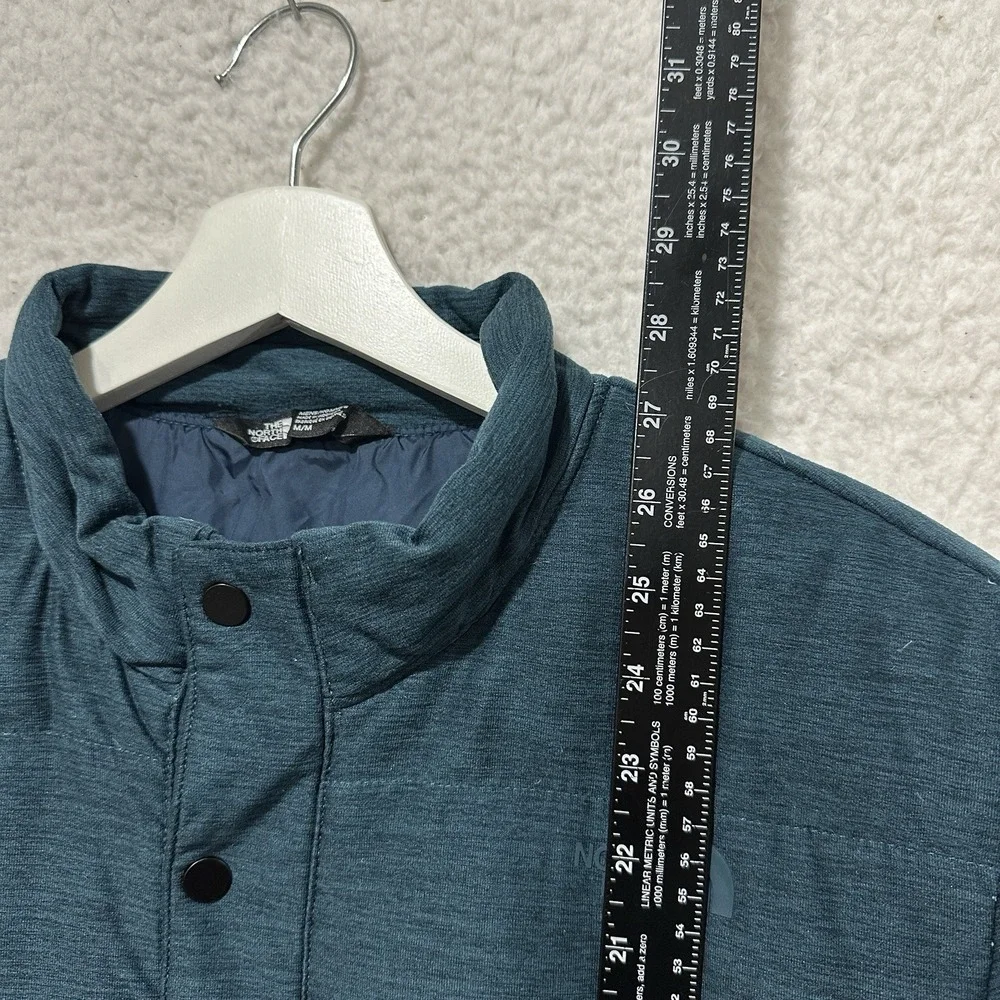 The North Face 550‎ Men's Quilted Puffer Snap T Button Teal Green Jacket Size M